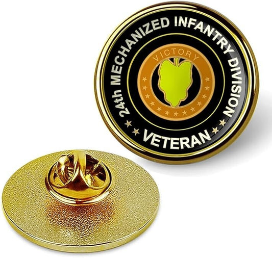 24th Mechanized Infantry Division Veteran Tie Suit Shirt Lapel Pin - Gold
