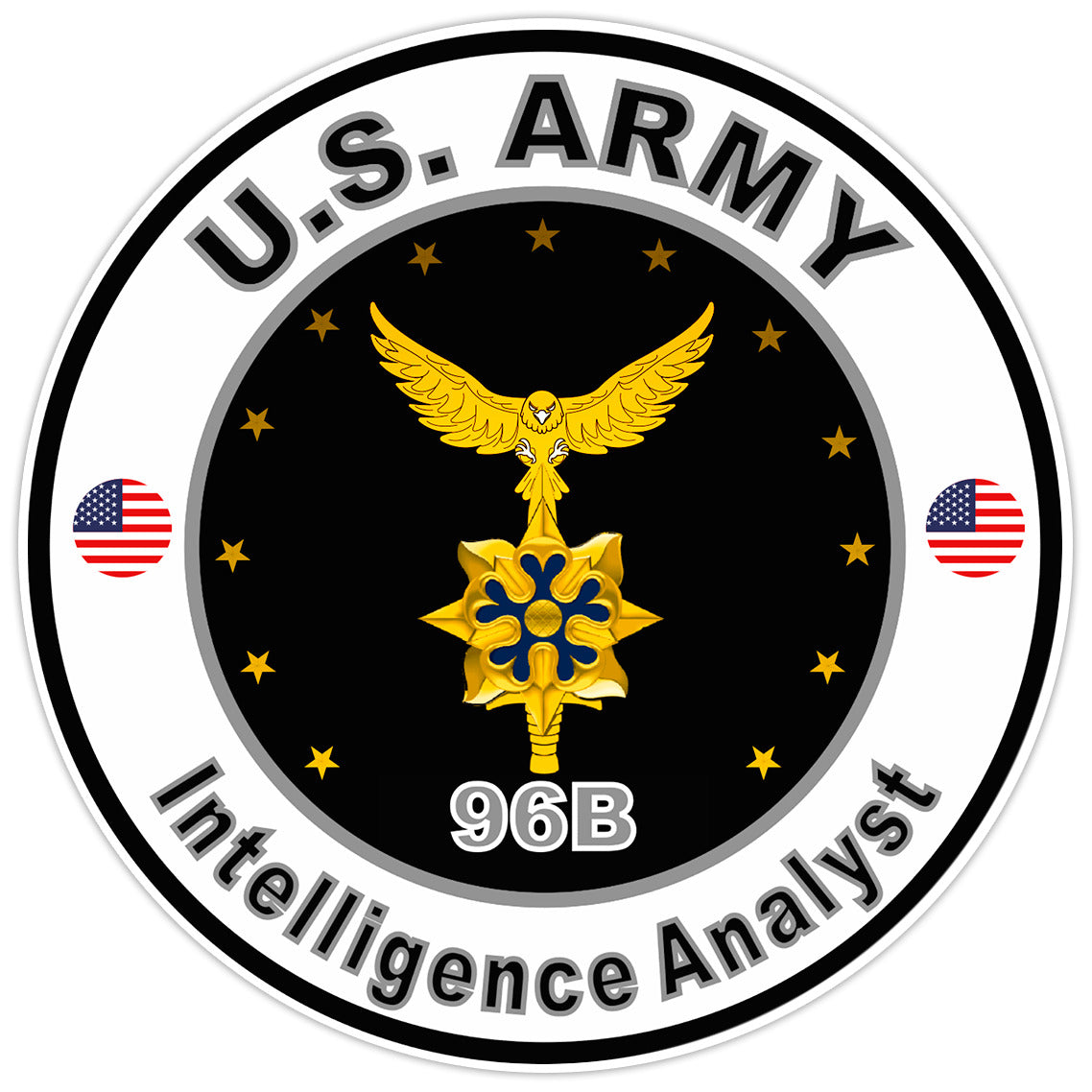 US Army Intelligence Analyst Bumper Sticker Military Vinyl Soldier Decal 5"