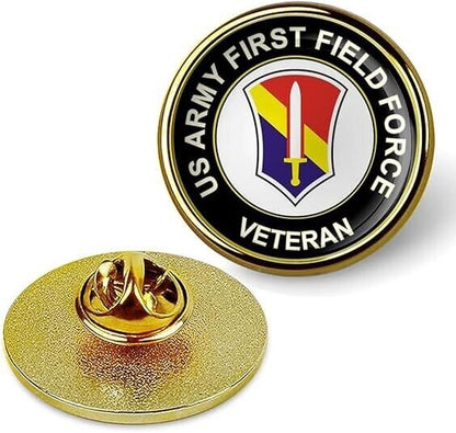 U.S. Army 1st Field Force Lapel Pin Veteran Tie Suit Shirt Lapel Pin-Gold