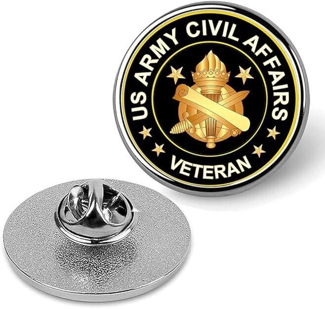 US Army Civil Affairs Veteran Lapel Pin Veteran Tie Suit Shirt Pinback-Silver