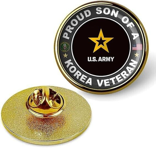 Proud Son Of A Korea Veteran Tie Suit Shirt Lapel Pin - Gold