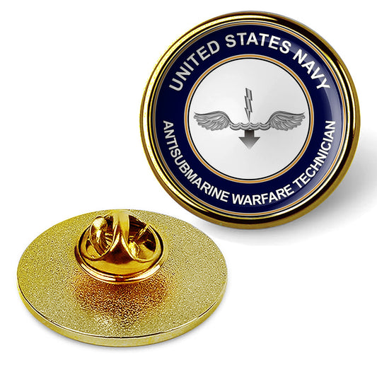 U.S. Navy Antisubmarine Warfare Technician Tie Tac, Hat Pin, Lapel Pin - Gold
