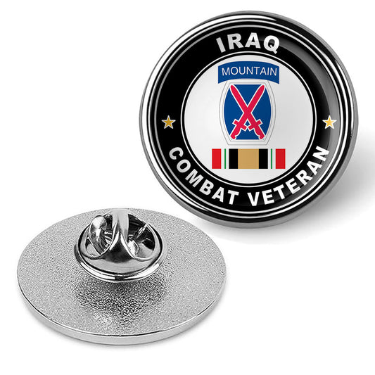 10th Mountain Division Iraq Combat Veteran Hat Pin Lapel Tie Tac Shirt - Silver