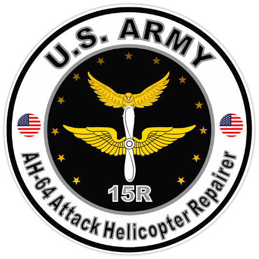US Army AH-64 Attack Helicopter Repairer Bumper Sticker Military Decal 5"