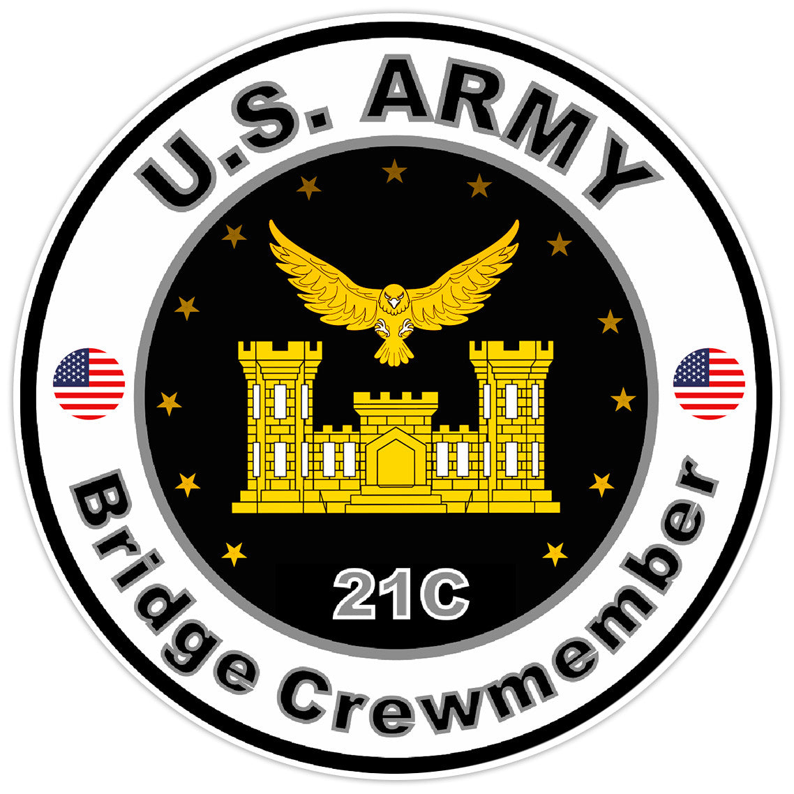 United States Army Bridge Crewmember Sticker Military Soldier Decal 5"