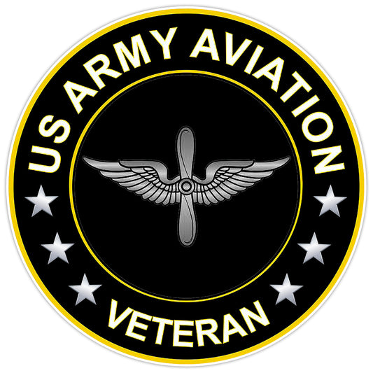 US Army Aviation Veteran Bumper Sticker Military Vinyl Soldier Decal 5"
