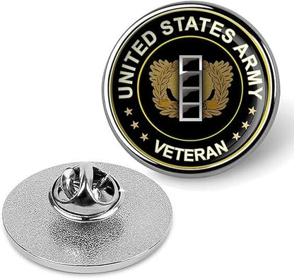 United States Army Veteran Tie Suit Shirt Lapel Pin-Silver