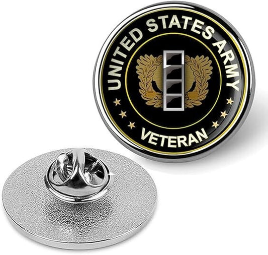 United States Army Veteran Tie Suit Shirt Lapel Pin-Silver