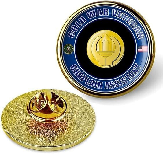 Cold War Veteran Chaplain Assistant Tie Suit Shirt Lapel Pin - Gold
