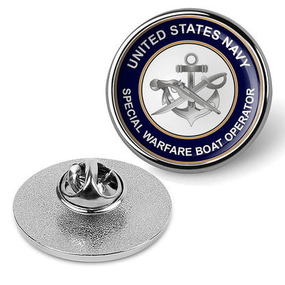 U.S. Navy Special Warfare Boat Operator Tie Tac, Hat Pin, Lapel Pin - Silver