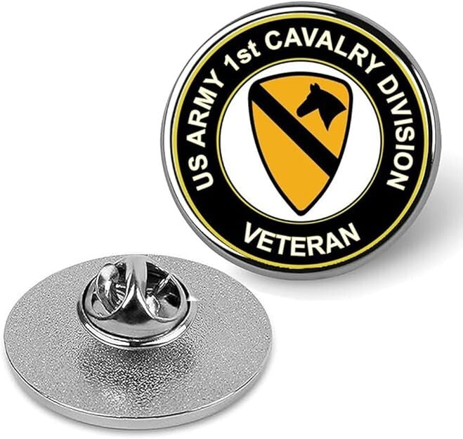 U.S. Army 1st Cavalry Division Veteran Lapel Pin Tie Suit Shirt Pinback-Silver