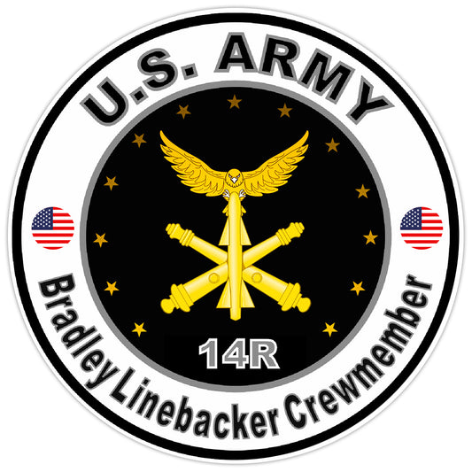 US Army Bradley Linebacker Crewmember Bumper Sticker Military Soldier Decal 5"