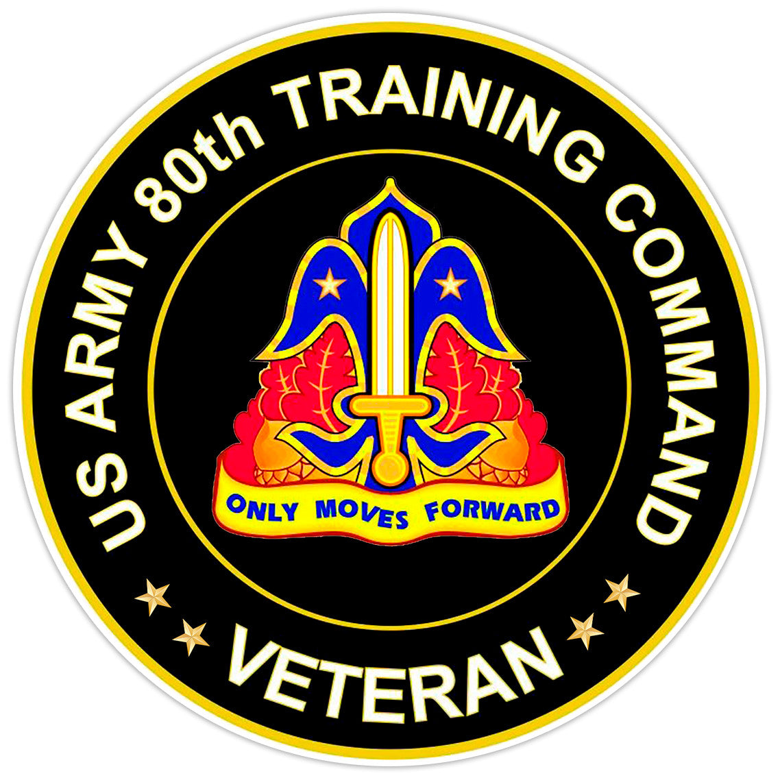 US Army 80th Training Command Veteran Bumper Sticker Military Vinyl Decal 5"