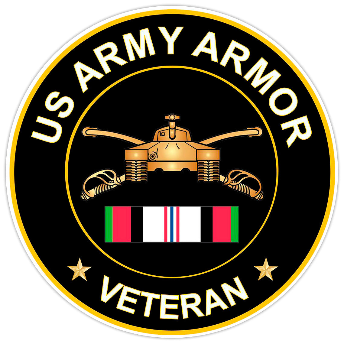 US Army Armor Veteran Bumper Sticker Military Vinyl Soldier Decal 5"