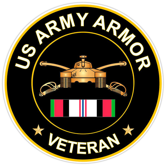 US Army Armor Veteran Bumper Sticker Military Vinyl Soldier Decal 5"