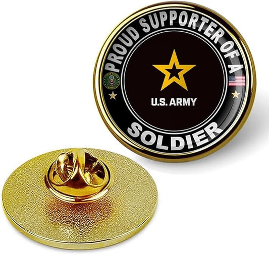 Proud Supporter Of A Soldier Tie Suit Shirt Lapel Pin - Gold