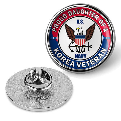 U.S. Navy Proud Daughter of a Korea Veteran Tie Tac, Hat Pin, Lapel Pin - Silver