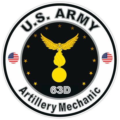 United States Army Artillery Mechanic Bumper Sticker Military Soldier Decal 5"