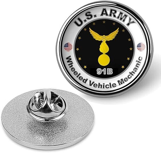 United States Army Wheeled Vehicle Mechanic Tie Suit Shirt Lapel Pin - Silver