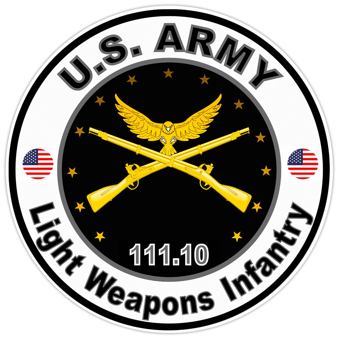 US Army Light Weapons Infantry Bumper Sticker Military Vinyl Soldier Decal 5"