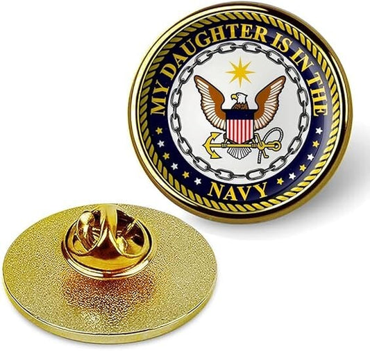 My Daughter is in the Navy Lapel Pin Veteran Tie Suit Shirt Lapel Pin-Gold