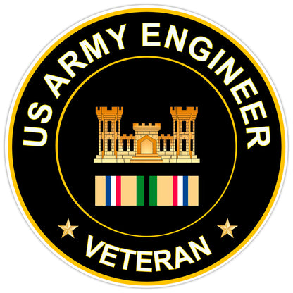 US Army Engineer Veteran Bumper Sticker Military Vinyl Soldier Decal 5"