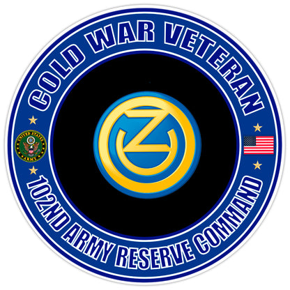 Cold War Veteran 102nd Army Reserve Command Bumper Sticker Military Decal 5"