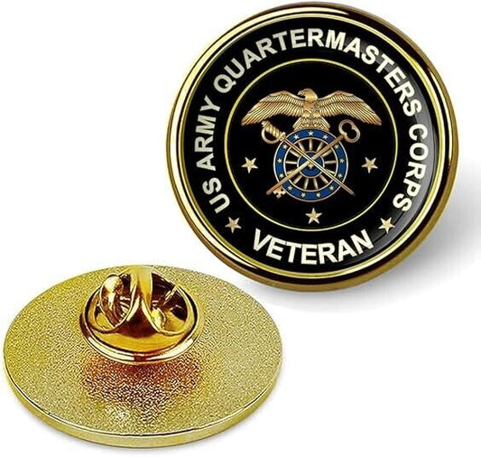 US Army Quartermasters Corps Veteran Lapel Pin Veteran Tie Shirt Lapel Pin-Gold