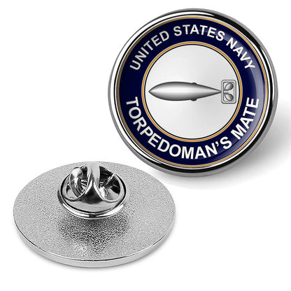 U.S. Navy Torpedoman's Mate Tie Tac, Hat Pin, Military Emblem Lapel Pin - Silver