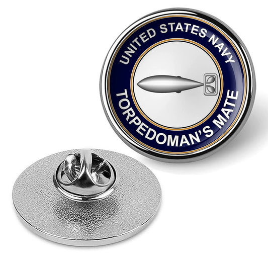 U.S. Navy Torpedoman's Mate Tie Tac, Hat Pin, Military Emblem Lapel Pin - Silver