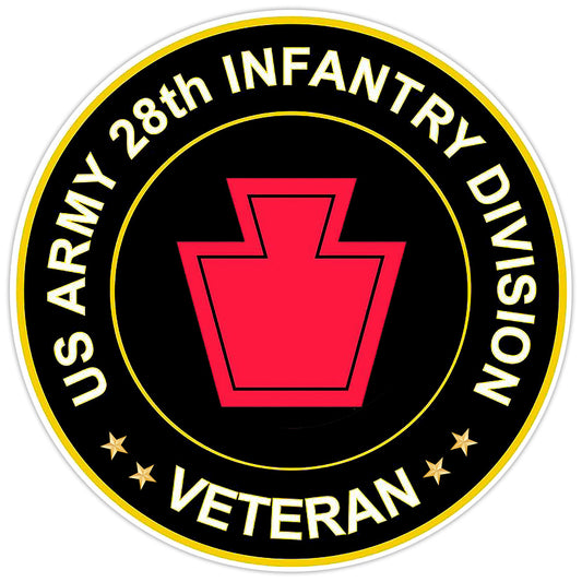 US Army 28th Infantry Division Veteran Bumper Sticker Military Vinyl Decal 5"