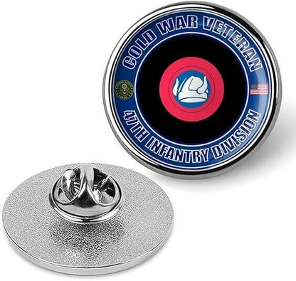 Cold War Veteran 47th Infantry Division Tie Suit Shirt Lapel Pin - Silver