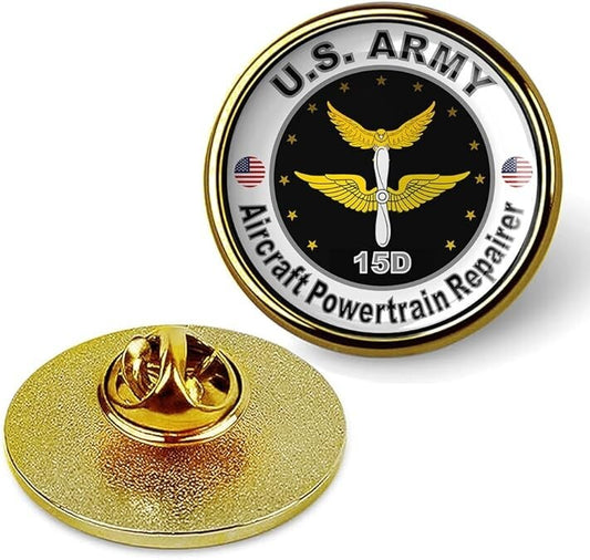 United States Army Aircraft Powertrain Repairer Tie Suit Shirt Lapel Pin - Gold