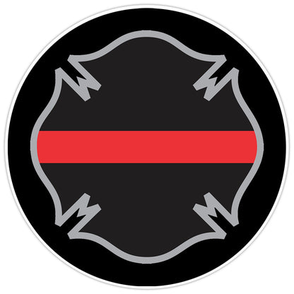 First Responder Thin Red Line Firefighter Cross Bumper Sticker Military Decal 5"