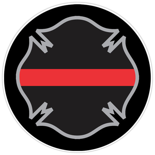 First Responder Thin Red Line Firefighter Cross Bumper Sticker Military Decal 5"