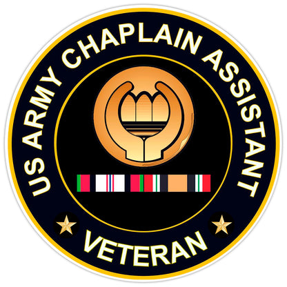 US Army Chaplain Assistant Veteran Bumper Sticker Military Vinyl Decal 5"