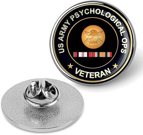 US Army Psychological Ops Veteran Tie Suit Shirt Lapel Pin - Silver