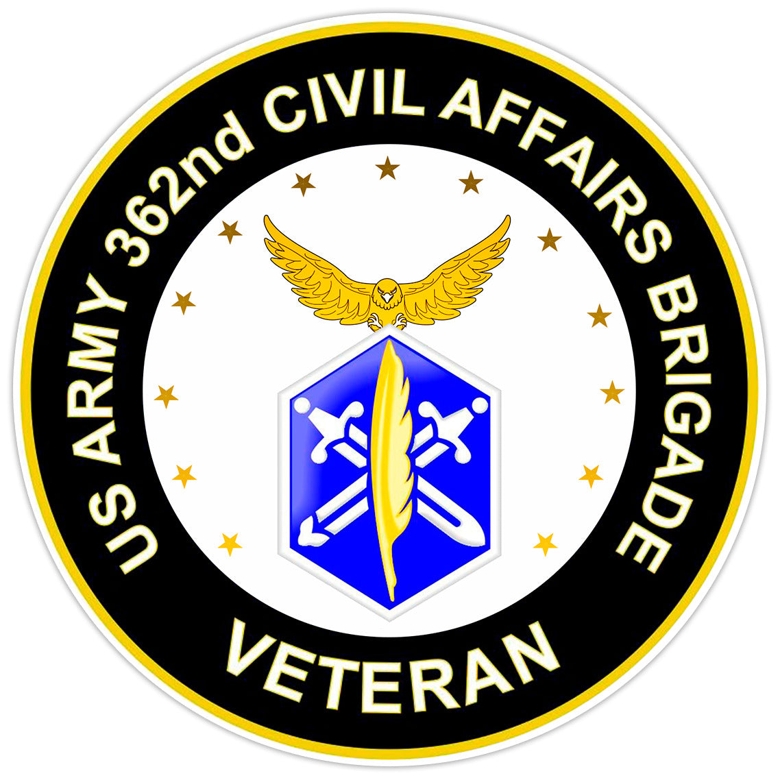 US Army 362nd Civil Affairs Brigade Veteran Bumper Sticker Military Decal 5"