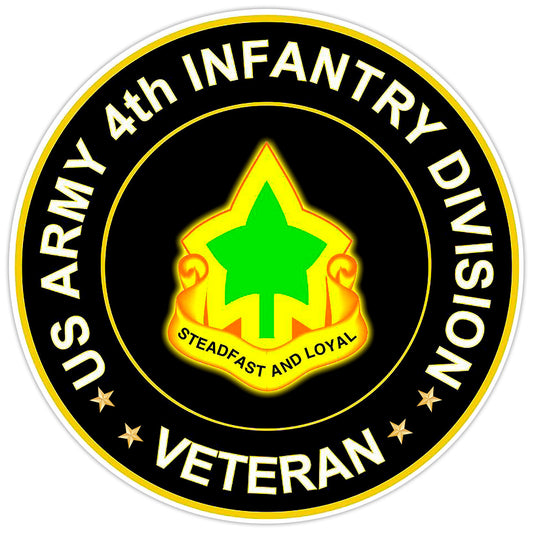 US Army 4th Infantry Division Veteran Bumper Sticker Military Vinyl Decal 5"