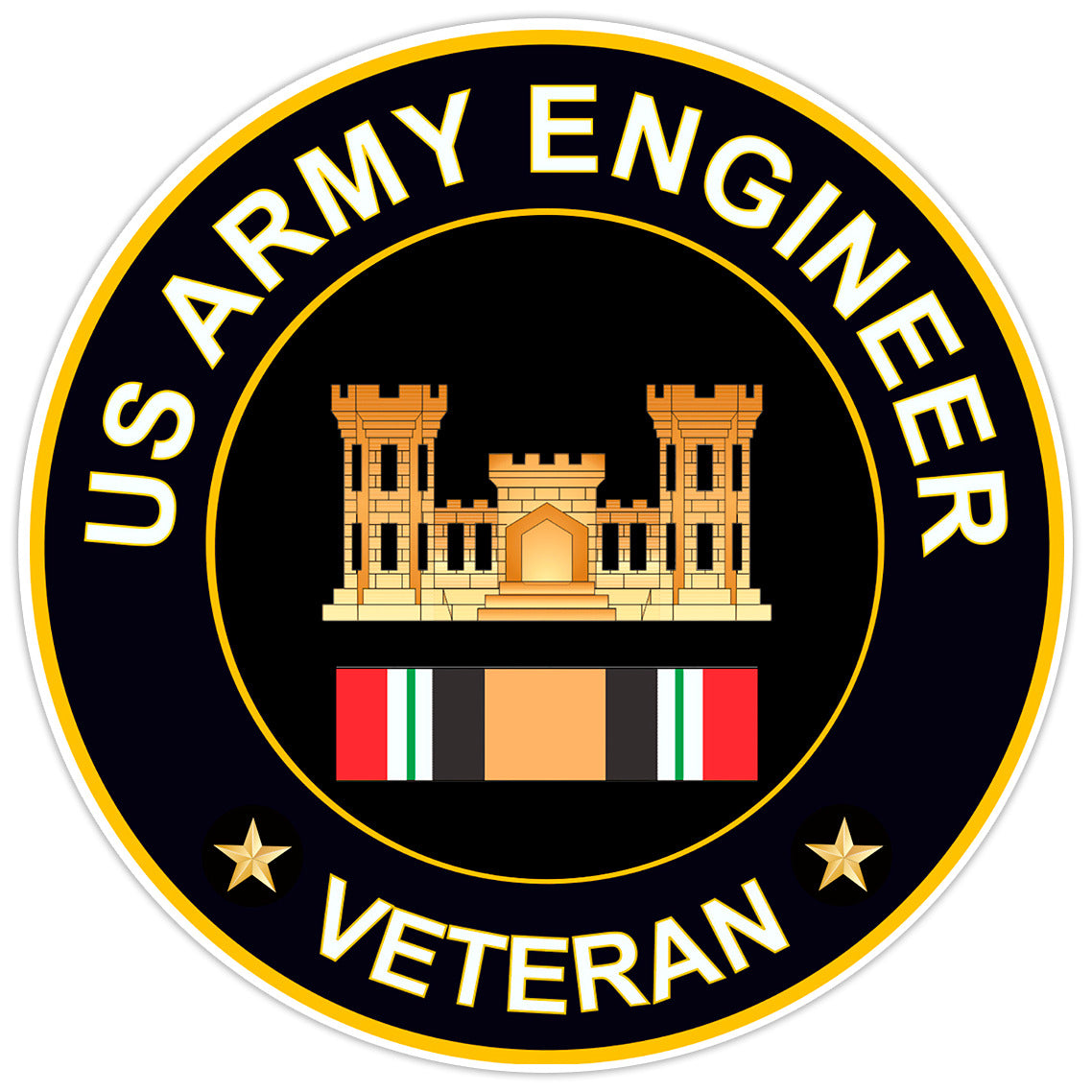 US Army Engineer Veteran Bumper Sticker Military Vinyl Soldier Decal 5"