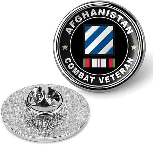 Afghanistan Combat Veteran Tie Suit Shirt Lapel Pin - Silver
