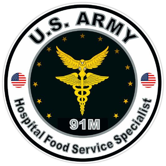 US Army Hospital Food Service Specialist Bumper Sticker Military Decal 5"
