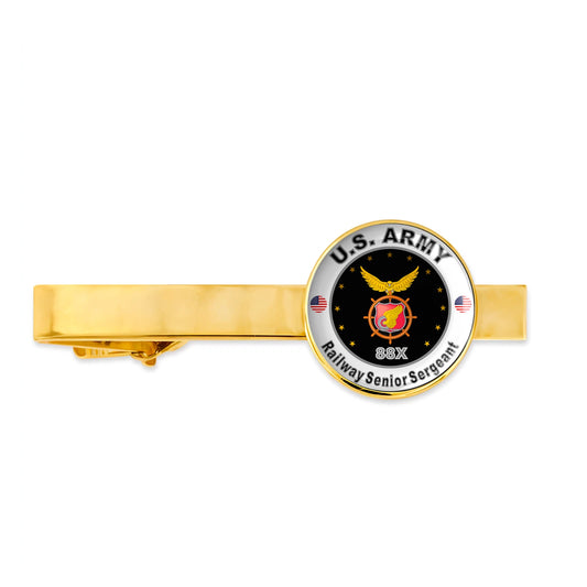 Us Army Railway Senior Sergeant 88X Military Veteran Tie Clip Tie Bar Gift