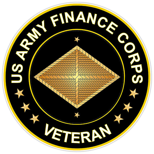 US Army Finance Corps Veteran Bumper Sticker Military Vinyl Soldier Decal 5"