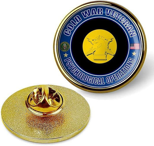 Cold War Veteran Psychological Operations Tie Suit Shirt Lapel Pin - Gold
