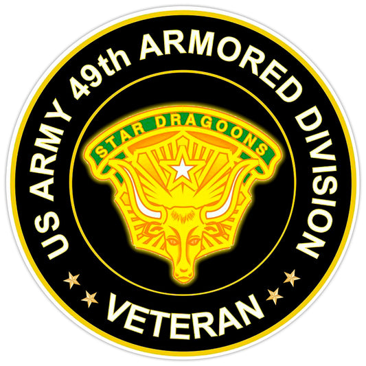 US Army 49th Armored Division Veteran Bumper Sticker Military Vinyl Decal 5"