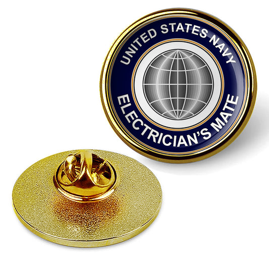 U.S. Navy Electrician Mate Tie Tac, Hat Pin, Badge, Military Lapel Pin - Gold