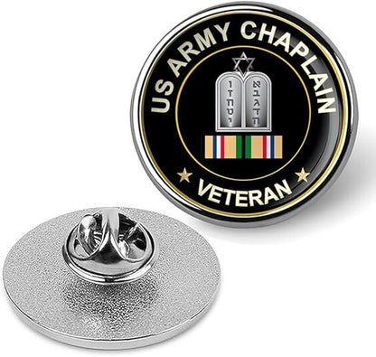 US Army Chaplain Veteran Tie Suit Shirt Lapel Pin - Silver