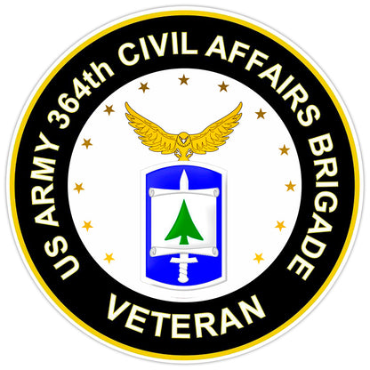 US Army 364th Civil Affairs Brigade Veteran Bumper Sticker Military Decal 5"