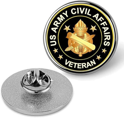 US Army Civil Affairs Veteran Lapel Pin Veteran Tie Suit Shirt Pinback-Silver